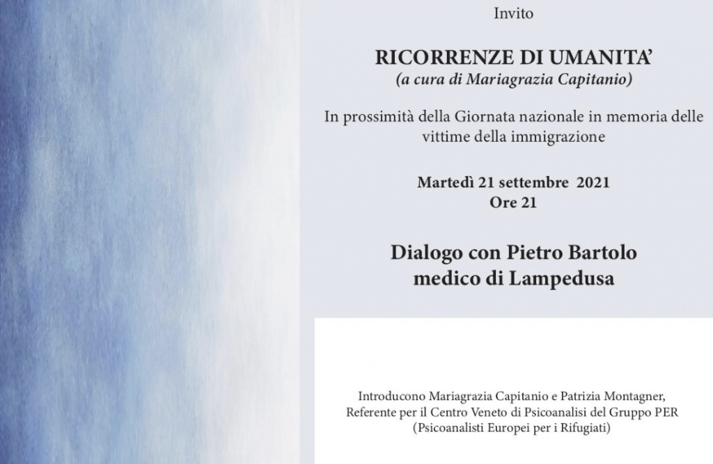 Locandina Dialogo con Pietro Bartolo medico di Lampedusa