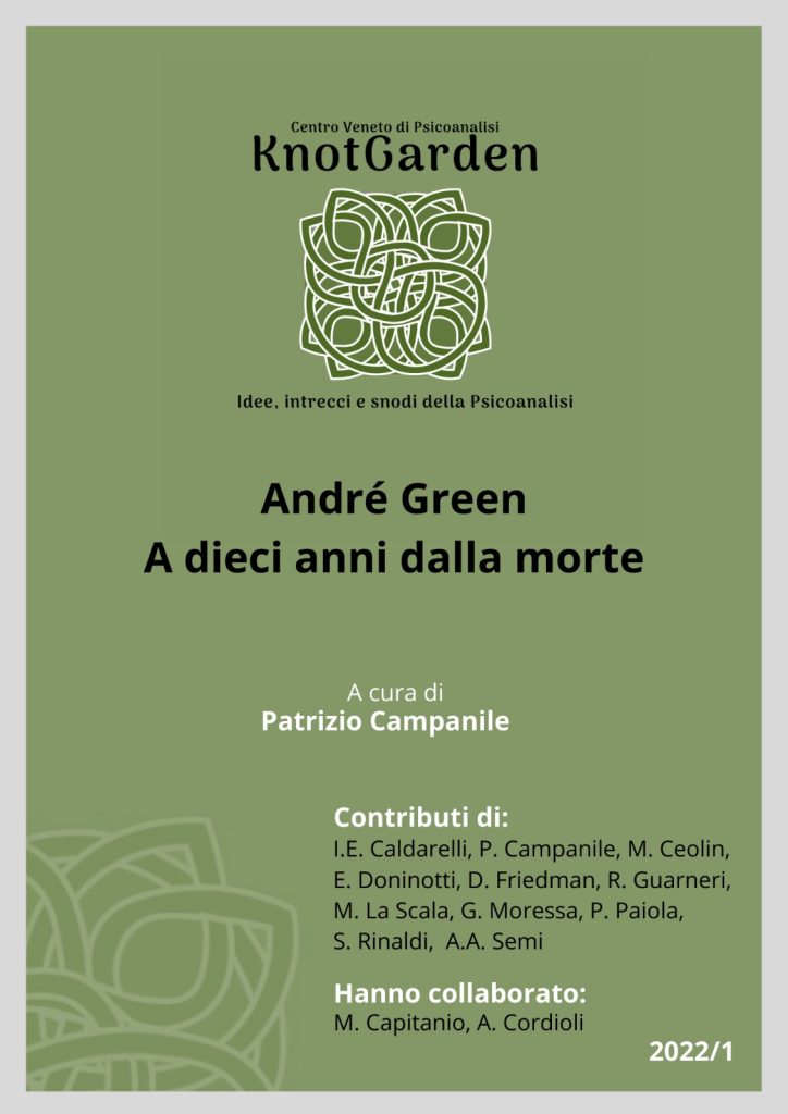 copertina del numero 2022/1 KnotGarden Andrè Green