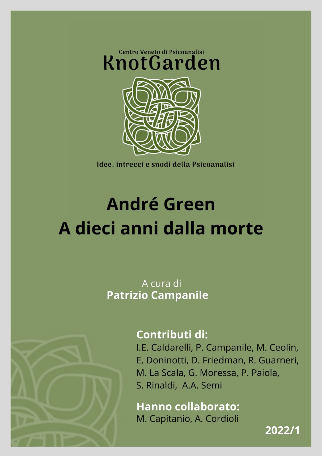 copertina del numero 2022/1 KnotGarden Andrè Green