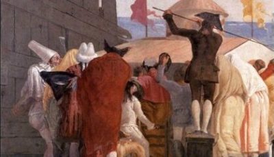 Giandomenico Tiepolo. Il mondo novo (particolare) 1791, Affresco, Venezia, Ca' Rezzonico